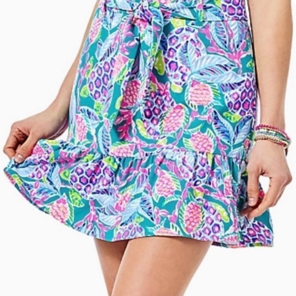 Lilly Pulitzer Debbie Skirt Maldives Green Turtle - Picture 2 of 7